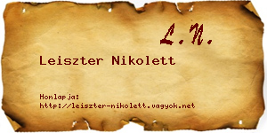 Leiszter Nikolett névjegykártya