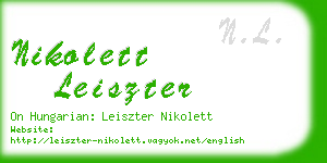 nikolett leiszter business card